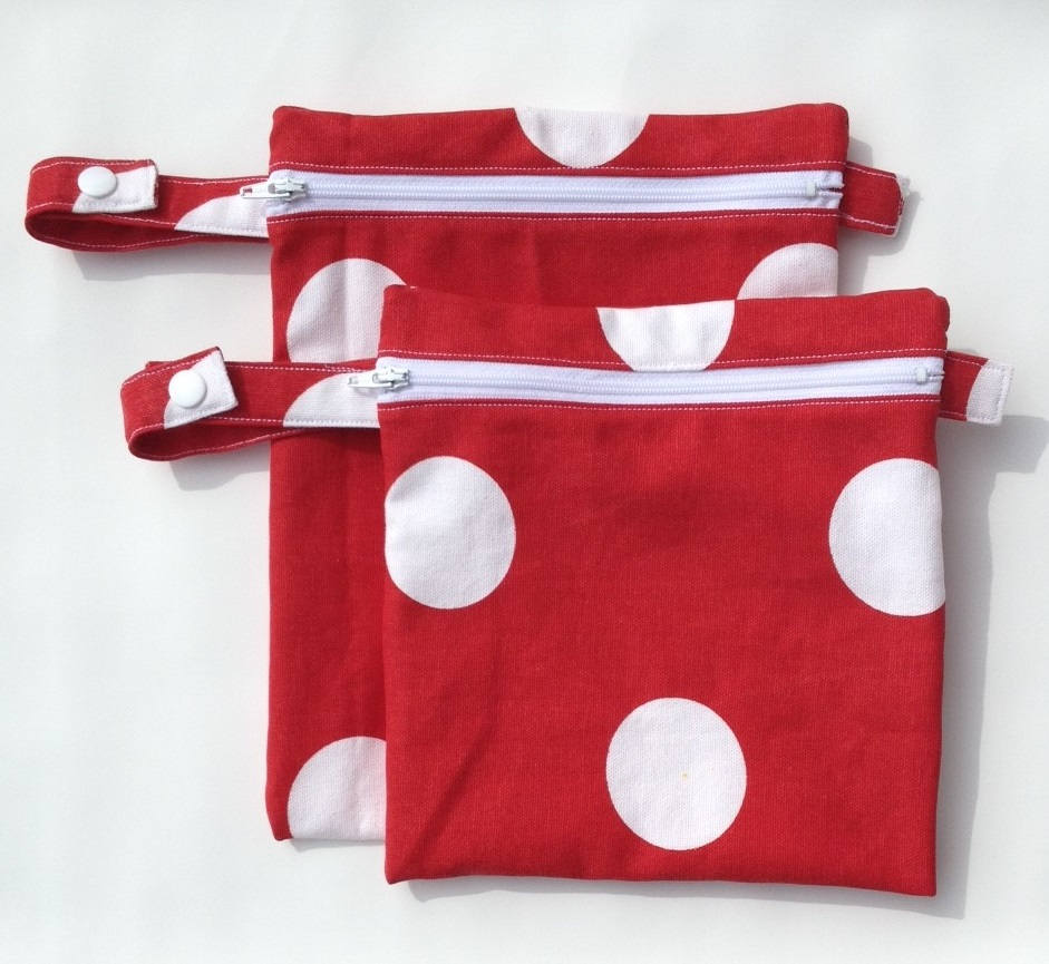 Hanky bag - red polka dot