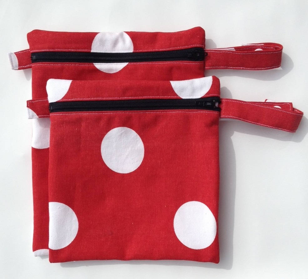 Hanky bag - red polka dot